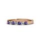 1 - Fiala 2.70 mm Iolite and Lab Grown Diamond 7 Stone Wedding Band 