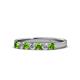 1 - Fiala 2.70 mm Peridot and Lab Grown Diamond 7 Stone Wedding Band 