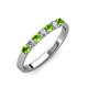2 - Fiala 2.70 mm Peridot and Lab Grown Diamond 7 Stone Wedding Band 