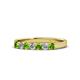 1 - Fiala 2.70 mm Peridot and Lab Grown Diamond 7 Stone Wedding Band 