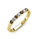 2 - Fiala 2.70 mm Smoky Quartz and Lab Grown Diamond 7 Stone Wedding Band 