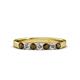 3 - Fiala 2.70 mm Smoky Quartz and Lab Grown Diamond 7 Stone Wedding Band 