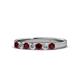 1 - Fiala 2.70 mm Ruby and Lab Grown Diamond 7 Stone Wedding Band 