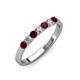 2 - Fiala 2.70 mm Ruby and Lab Grown Diamond 7 Stone Wedding Band 