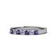 1 - Fiala 2.70 mm Iolite and Lab Grown Diamond 7 Stone Wedding Band 