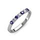 2 - Fiala 2.70 mm Iolite and Lab Grown Diamond 7 Stone Wedding Band 