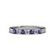 3 - Fiala 2.70 mm Iolite and Lab Grown Diamond 7 Stone Wedding Band 