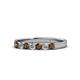 1 - Fiala 2.70 mm Smoky Quartz and Lab Grown Diamond 7 Stone Wedding Band 