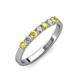 2 - Fiala 2.70 mm Yellow Diamond and White Lab Grown Diamond 7 Stone Wedding Band 