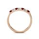 4 - Fiala 2.70 mm Ruby and Lab Grown Diamond 7 Stone Wedding Band 