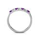 4 - Fiala 2.70 mm Amethyst and Lab Grown Diamond 7 Stone Wedding Band 