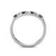 4 - Fiala 2.70 mm Black Diamond and White Lab Grown Diamond 7 Stone Wedding Band 