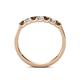 4 - Fiala 2.70 mm Smoky Quartz and Lab Grown Diamond 7 Stone Wedding Band 
