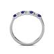 4 - Fiala 2.70 mm Blue Sapphire and Lab Grown Diamond 7 Stone Wedding Band 