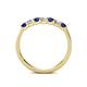 4 - Fiala 2.70 mm Blue Sapphire and Lab Grown Diamond 7 Stone Wedding Band 