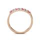 4 - Fiala 2.70 mm Pink Tourmaline and Lab Grown Diamond 7 Stone Wedding Band 