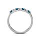 4 - Fiala 2.70 mm Blue Diamond and White Lab Grown Diamond 7 Stone Wedding Band 