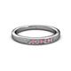 2 - Kathiryn 2.00 mm Pink Tourmaline and Lab Grown Diamond 7 Stone Wedding Band 