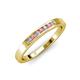 3 - Kathiryn 2.00 mm Pink Tourmaline and Lab Grown Diamond 7 Stone Wedding Band 