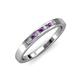 3 - Kathiryn 2.00 mm Amethyst and Lab Grown Diamond 7 Stone Wedding Band 