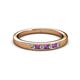2 - Kathiryn 2.00 mm Amethyst and Lab Grown Diamond 7 Stone Wedding Band 