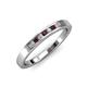 3 - Kathiryn 2.00 mm Red Garnet and Lab Grown Diamond 7 Stone Wedding Band 
