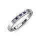 3 - Kathiryn 2.00 mm Blue Sapphire and Lab Grown Diamond 7 Stone Wedding Band 