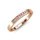 3 - Kathiryn 2.00 mm Pink Tourmaline and Lab Grown Diamond 7 Stone Wedding Band 