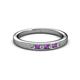 2 - Kathiryn 2.00 mm Amethyst and Lab Grown Diamond 7 Stone Wedding Band 