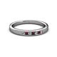 2 - Kathiryn 2.00 mm Red Garnet and Lab Grown Diamond 7 Stone Wedding Band 