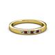2 - Kathiryn 2.00 mm Red Garnet and Lab Grown Diamond 7 Stone Wedding Band 
