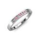 3 - Kathiryn 2.00 mm Pink Tourmaline and Lab Grown Diamond 7 Stone Wedding Band 