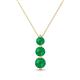 1 - Kesha (4mm) Round Emerald Graduated Three Stone Drop Pendant 