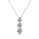 1 - Kesha (4mm) Round Lab Grown Diamond Graduated Three Stone Drop Pendant 