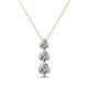 1 - Kesha (4mm) Round Lab Grown Diamond Graduated Three Stone Drop Pendant 