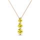 1 - Kesha (4mm) Round Yellow Sapphire Graduated Three Stone Drop Pendant 