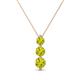 1 - Kesha (4mm) Round Yellow Diamond Graduated Three Stone Drop Pendant 