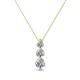 1 - Kesha (3.4mm) Round Diamond Graduated Three Stone Drop Pendant 