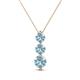 1 - Kesha (4.2mm) Round Aquamarine Graduated Three Stone Drop Pendant 