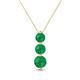 1 - Kesha (4.2mm) Round Emerald Graduated Three Stone Drop Pendant 