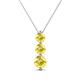 1 - Kesha (4.2mm) Round Yellow Sapphire Graduated Three Stone Drop Pendant 