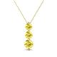 1 - Kesha (4.2mm) Round Yellow Sapphire Graduated Three Stone Drop Pendant 