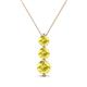 1 - Kesha (4.2mm) Round Yellow Sapphire Graduated Three Stone Drop Pendant 