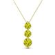 1 - Kesha (4.2mm) Round Yellow Diamond Graduated Three Stone Drop Pendant 