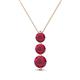 1 - Kesha (4.2mm) Round Ruby Graduated Three Stone Drop Pendant 