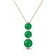 1 - Kesha (4.2mm) Round Emerald Graduated Three Stone Drop Pendant 