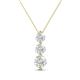 1 - Kesha (4.2mm) Round White Sapphire Graduated Three Stone Drop Pendant 