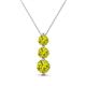 1 - Kesha (4.2mm) Round Yellow Diamond Graduated Three Stone Drop Pendant 