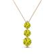 1 - Kesha (4.2mm) Round Yellow Diamond Graduated Three Stone Drop Pendant 