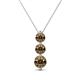 1 - Kesha (4.2mm) Round Smoky Quartz Graduated Three Stone Drop Pendant 